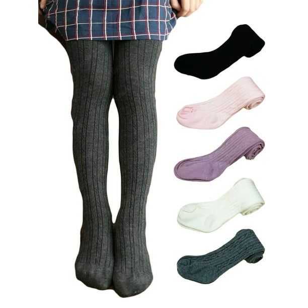Lovely Baby Girls Knitted Stockings Bow Plain Opaque Pantyhose Warm Pants Socks 